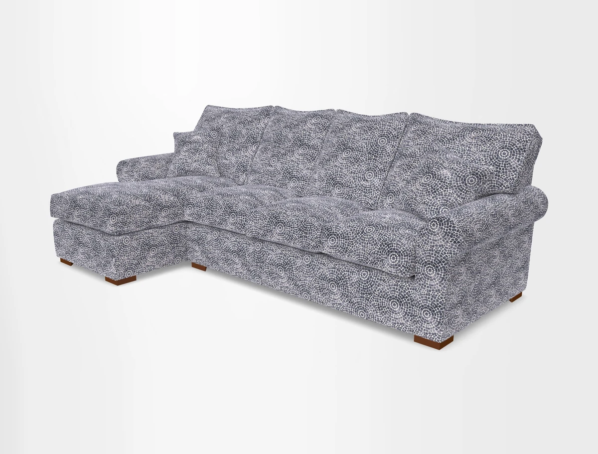Upperton Chaise LHF in Two Tone Plain Biscuit - Loose cover option available