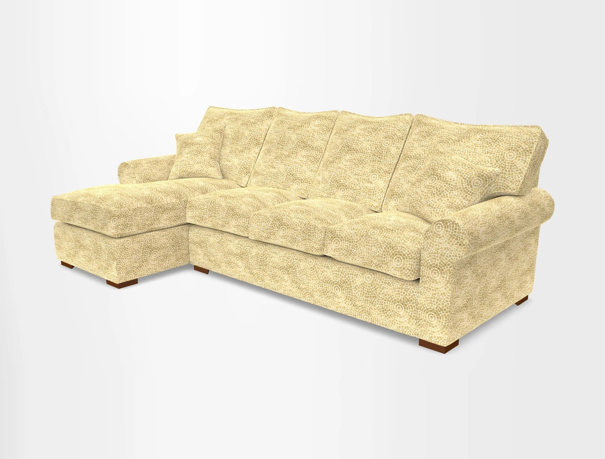 Upperton Chaise LHF in Two Tone Plain Biscuit - Loose cover option available