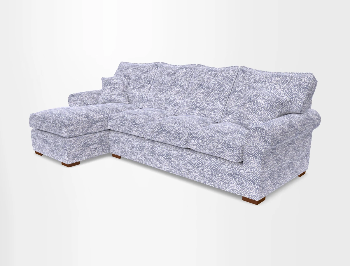Upperton Chaise LHF in Two Tone Plain Biscuit - Loose cover option available