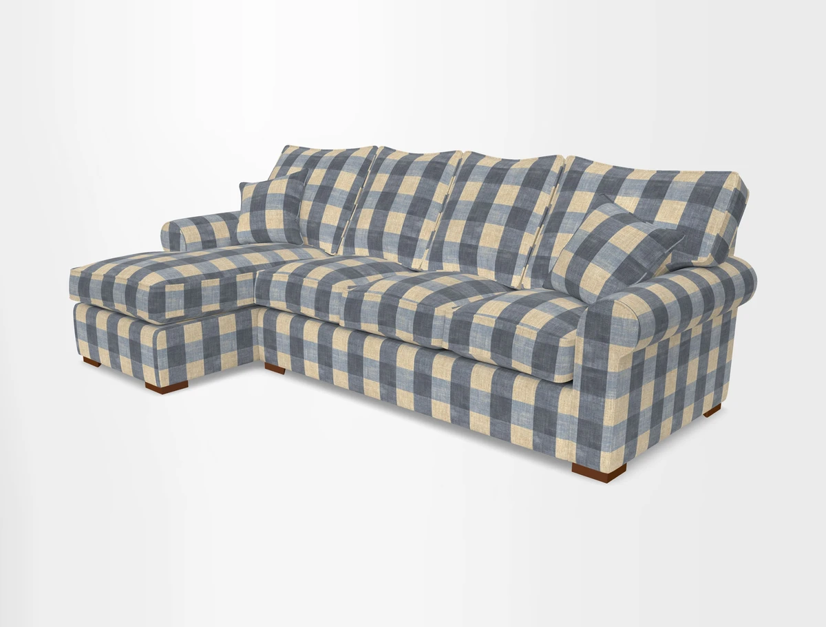 Upperton Chaise LHF in Two Tone Plain Biscuit - Loose cover option available
