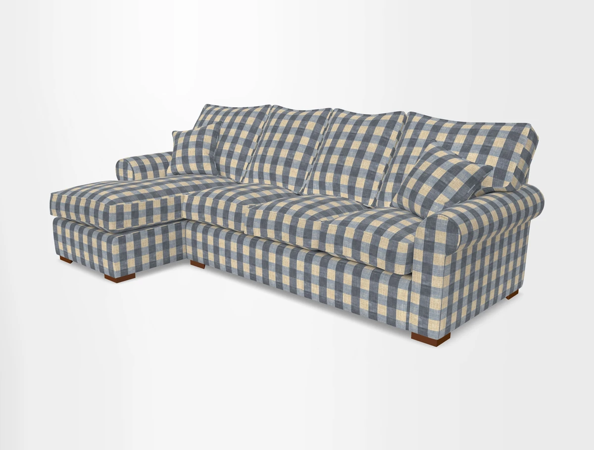 Upperton Chaise LHF in Two Tone Plain Biscuit - Loose cover option available