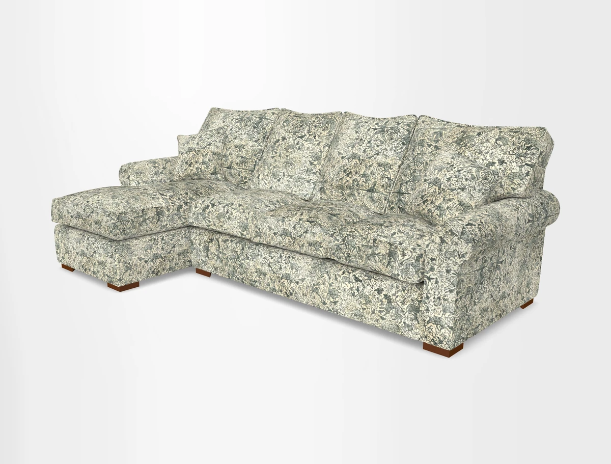Upperton Chaise LHF in Two Tone Plain Biscuit - Loose cover option available