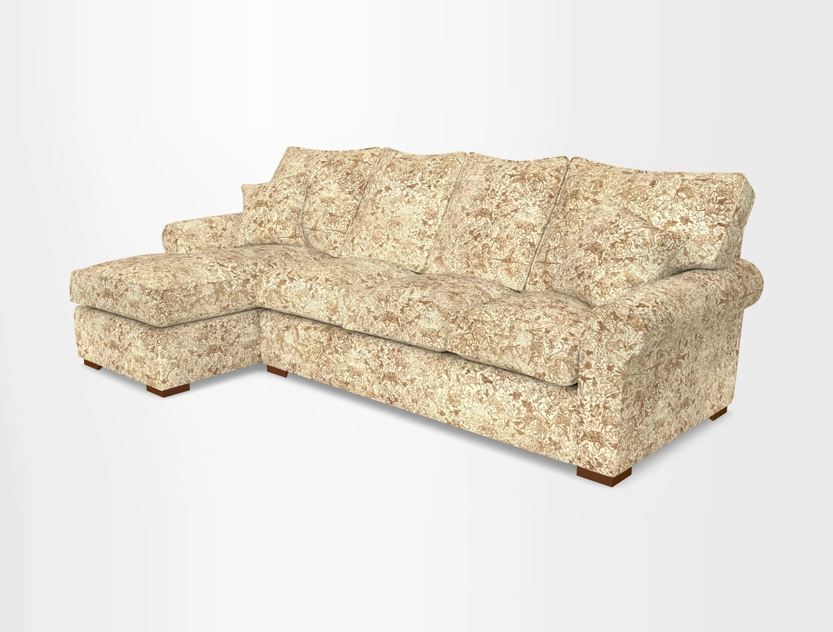 Upperton Chaise LHF in Two Tone Plain Biscuit - Loose cover option available