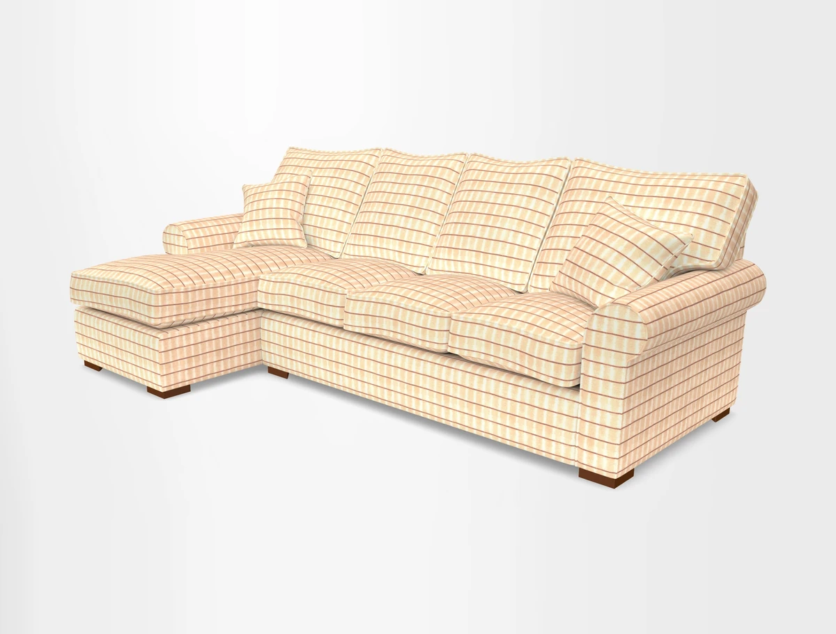 Upperton Chaise LHF in Two Tone Plain Biscuit - Loose cover option available