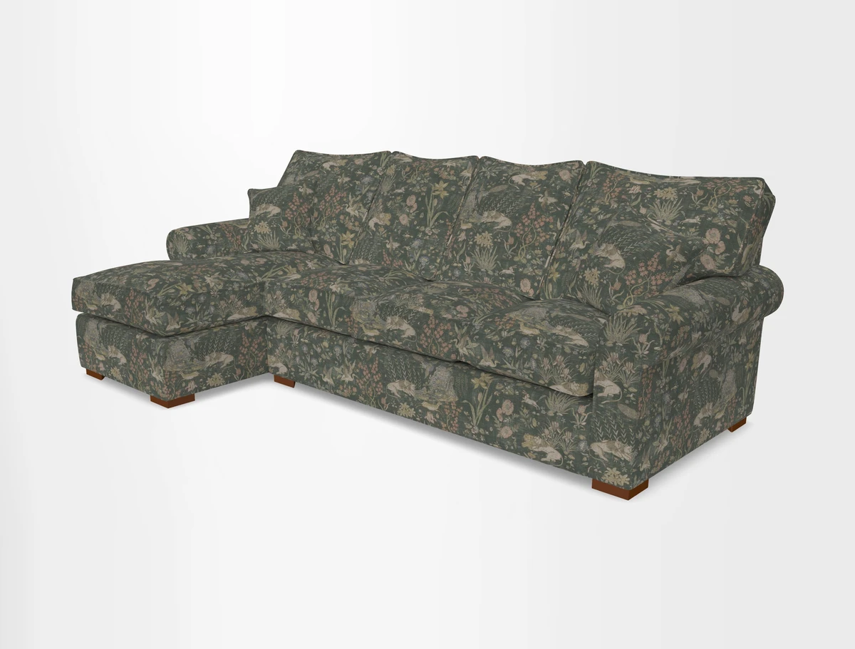 Upperton Chaise LHF in Two Tone Plain Biscuit - Loose cover option available