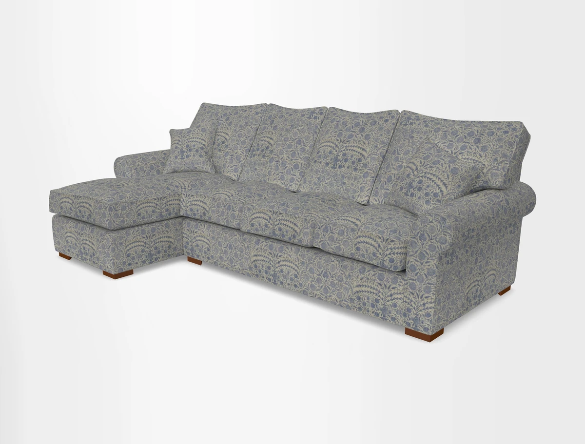 Upperton Chaise LHF in Two Tone Plain Biscuit - Loose cover option available