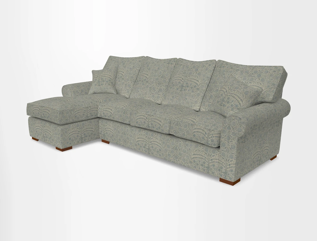 Upperton Chaise LHF in Two Tone Plain Biscuit - Loose cover option available