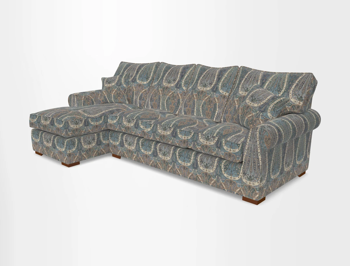 Upperton Chaise LHF in Two Tone Plain Biscuit - Loose cover option available