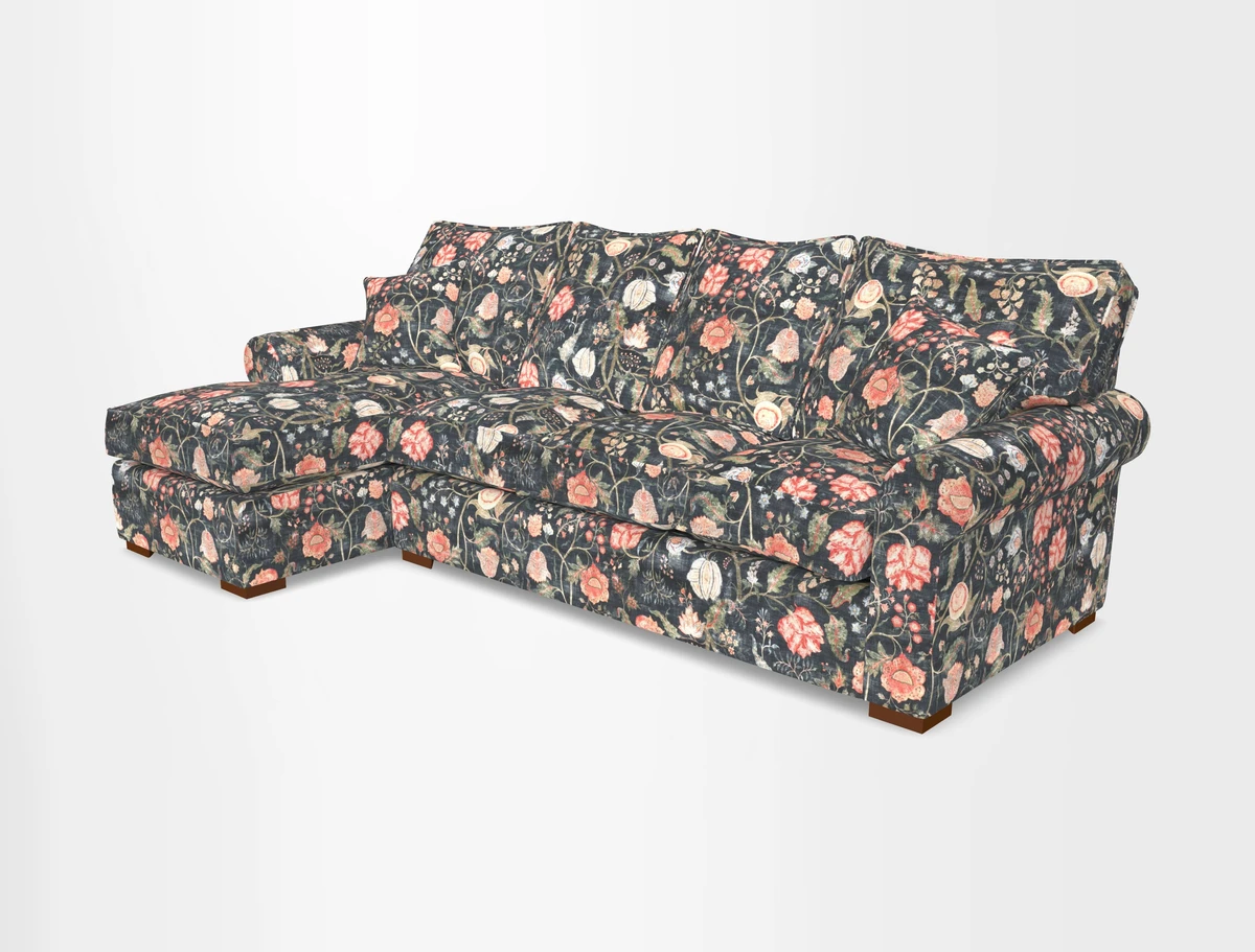 Upperton Chaise LHF in Two Tone Plain Biscuit - Loose cover option available