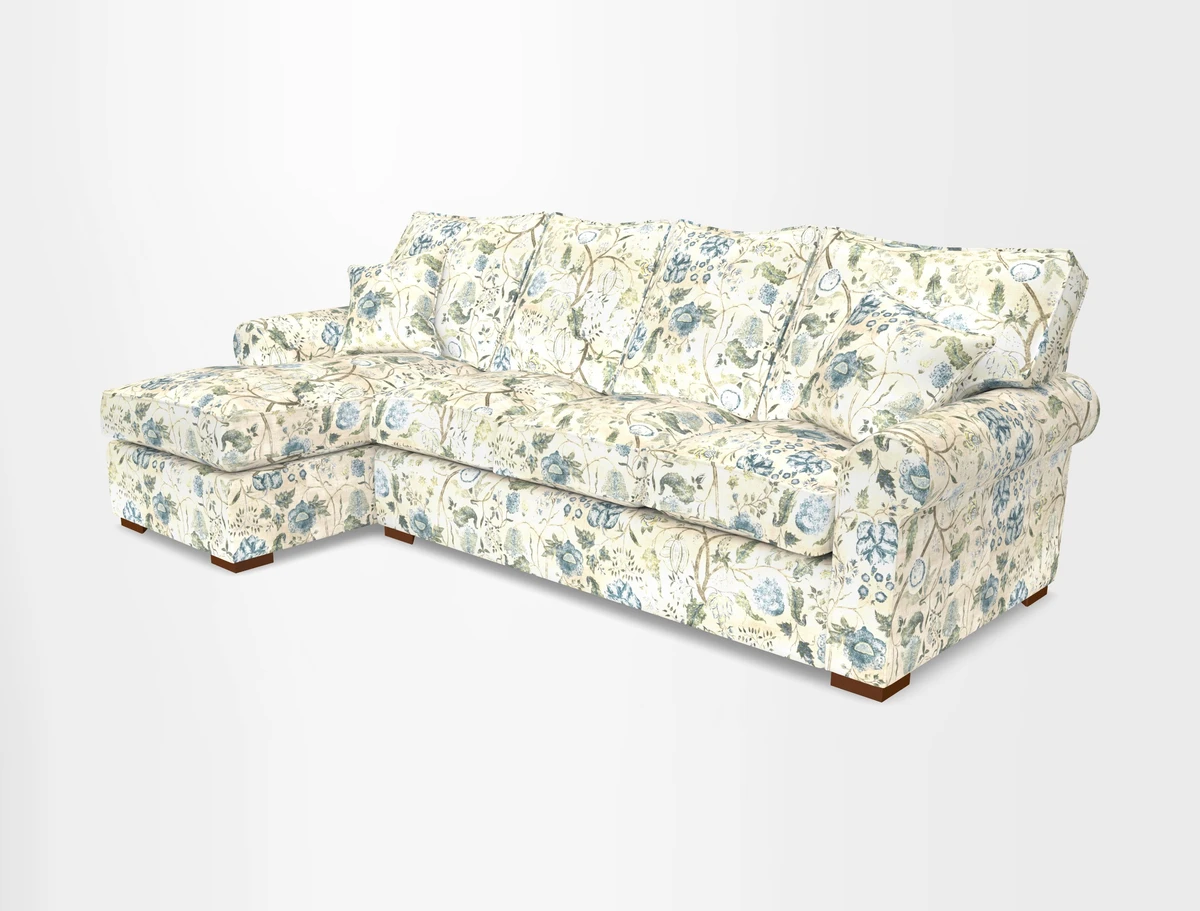 Upperton Chaise LHF in Two Tone Plain Biscuit - Loose cover option available