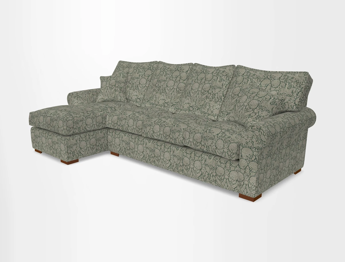 Upperton Chaise LHF in Two Tone Plain Biscuit - Loose cover option available