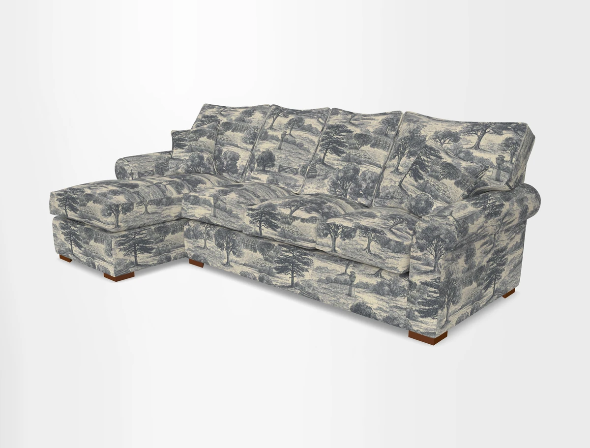 Upperton Chaise LHF in Two Tone Plain Biscuit - Loose cover option available
