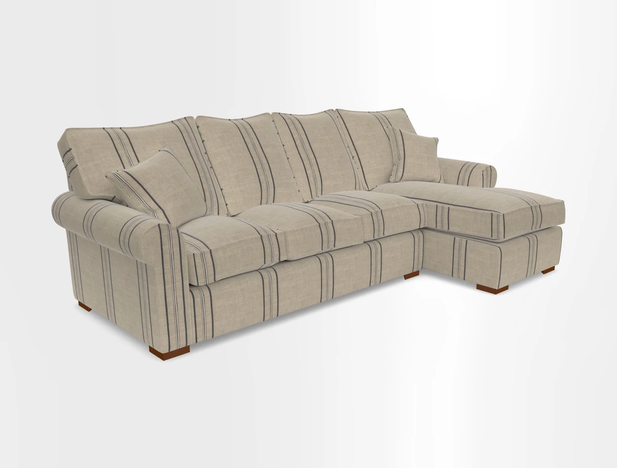 Upperton Chaise RHF in Two Tone Plain Biscuit - Loose cover option available