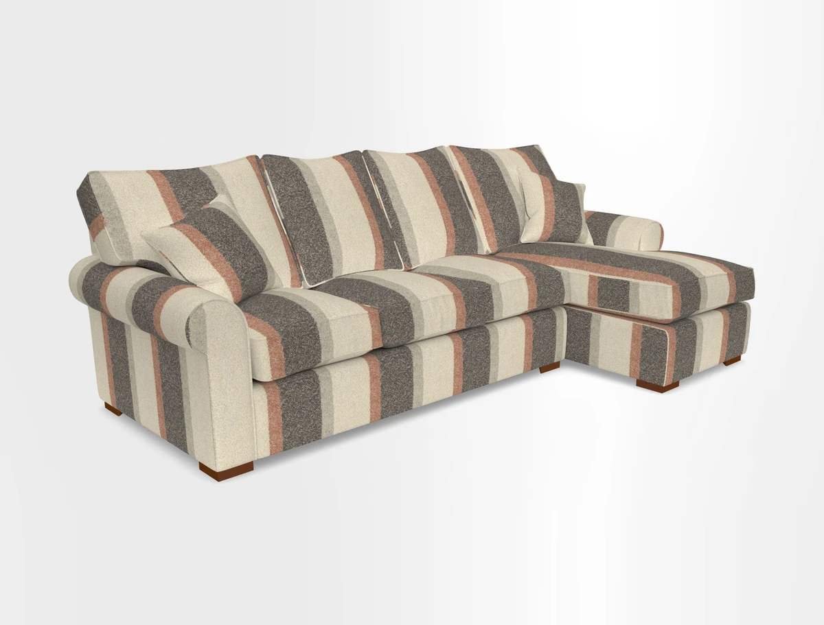 Upperton Chaise RHF in Two Tone Plain Biscuit - Loose cover option available