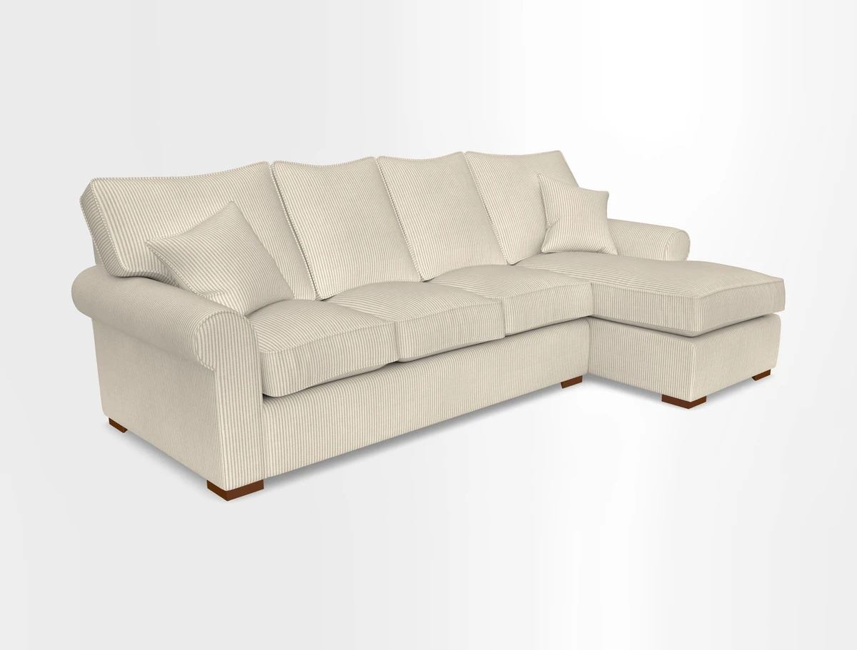 Upperton Chaise RHF in Two Tone Plain Biscuit - Loose cover option available