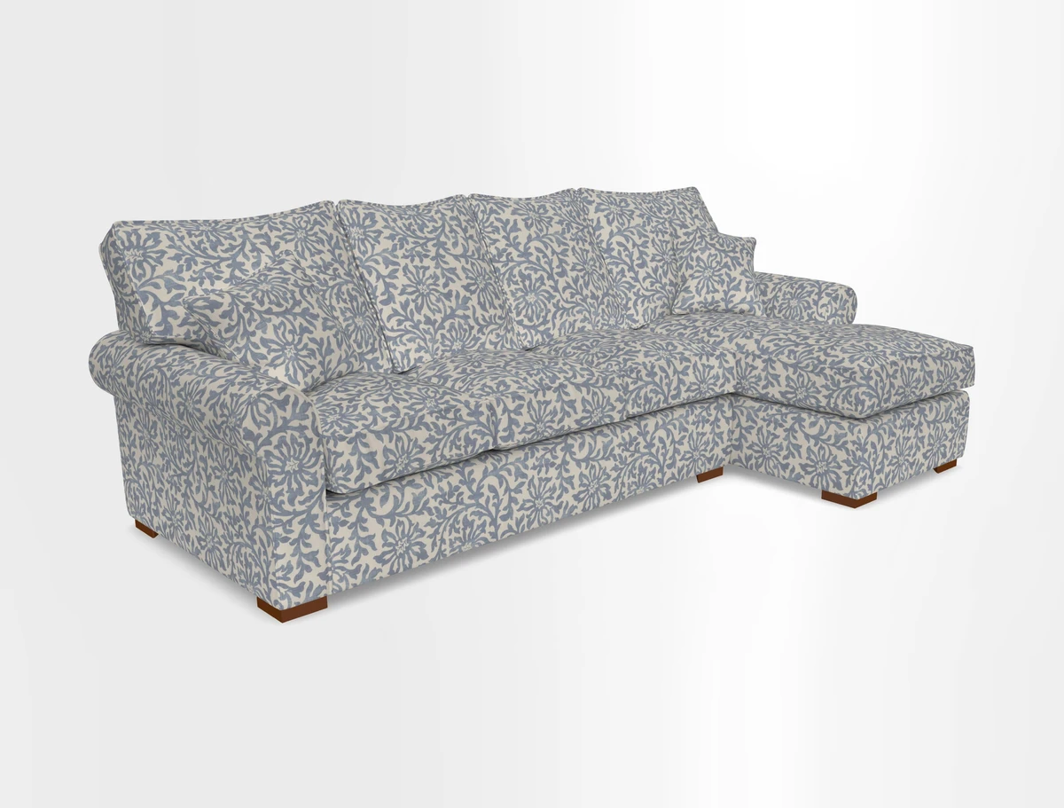 Upperton Chaise RHF in Two Tone Plain Biscuit - Loose cover option available