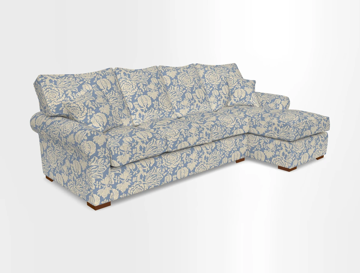 Upperton Chaise RHF in Two Tone Plain Biscuit - Loose cover option available