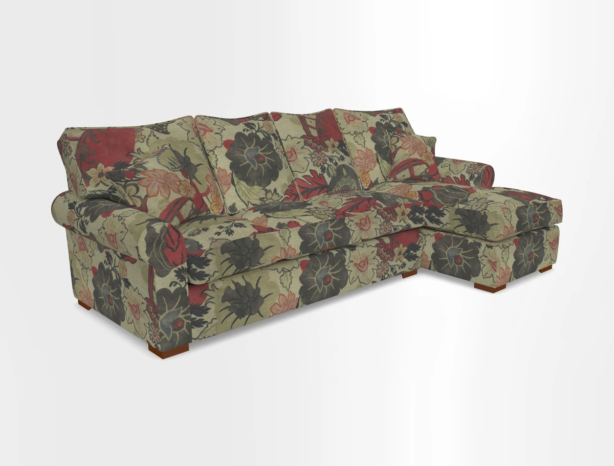 Upperton Chaise RHF in Two Tone Plain Biscuit - Loose cover option available