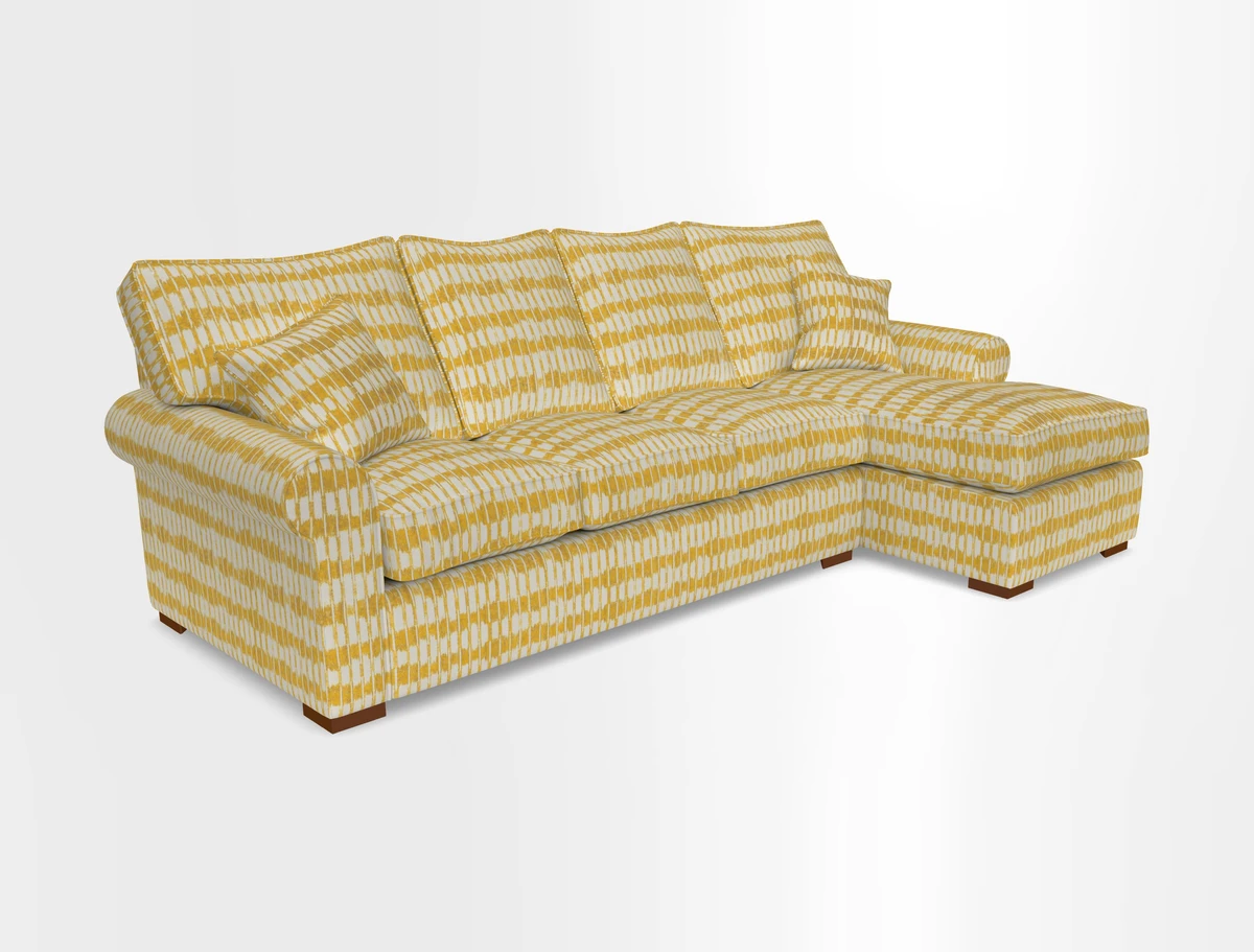 Upperton Chaise RHF in Two Tone Plain Biscuit - Loose cover option available