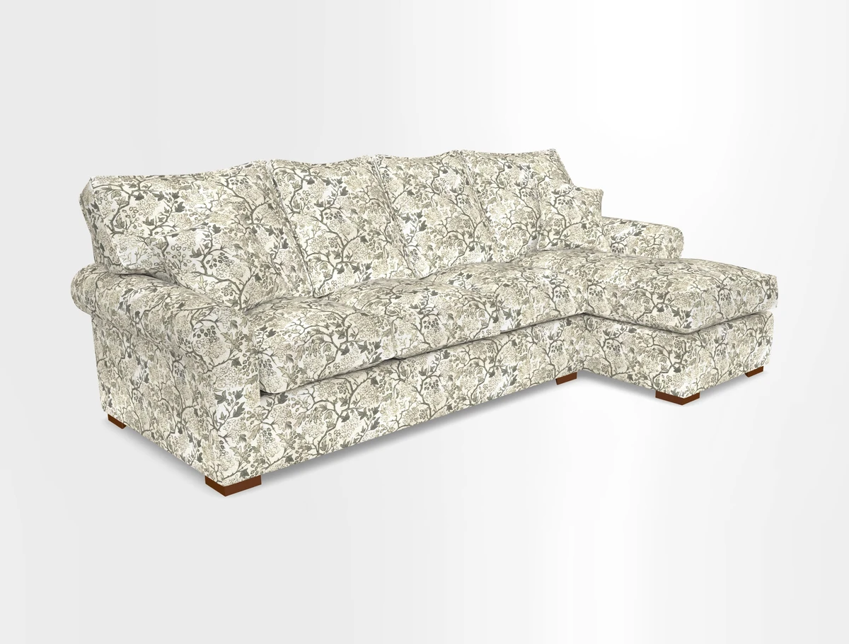 Upperton Chaise RHF in Two Tone Plain Biscuit - Loose cover option available