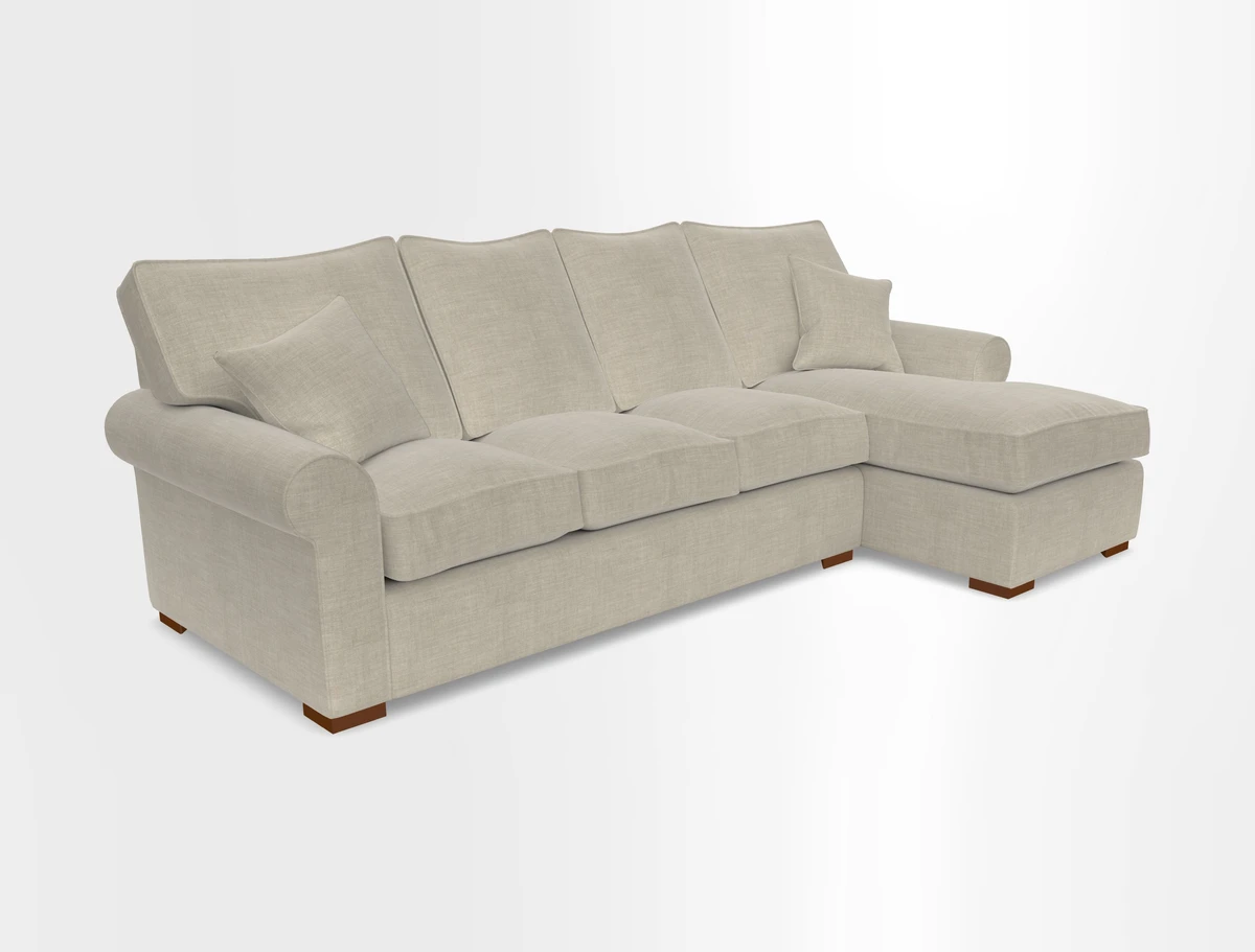 Upperton Chaise RHF in Two Tone Plain Biscuit - Loose cover option available