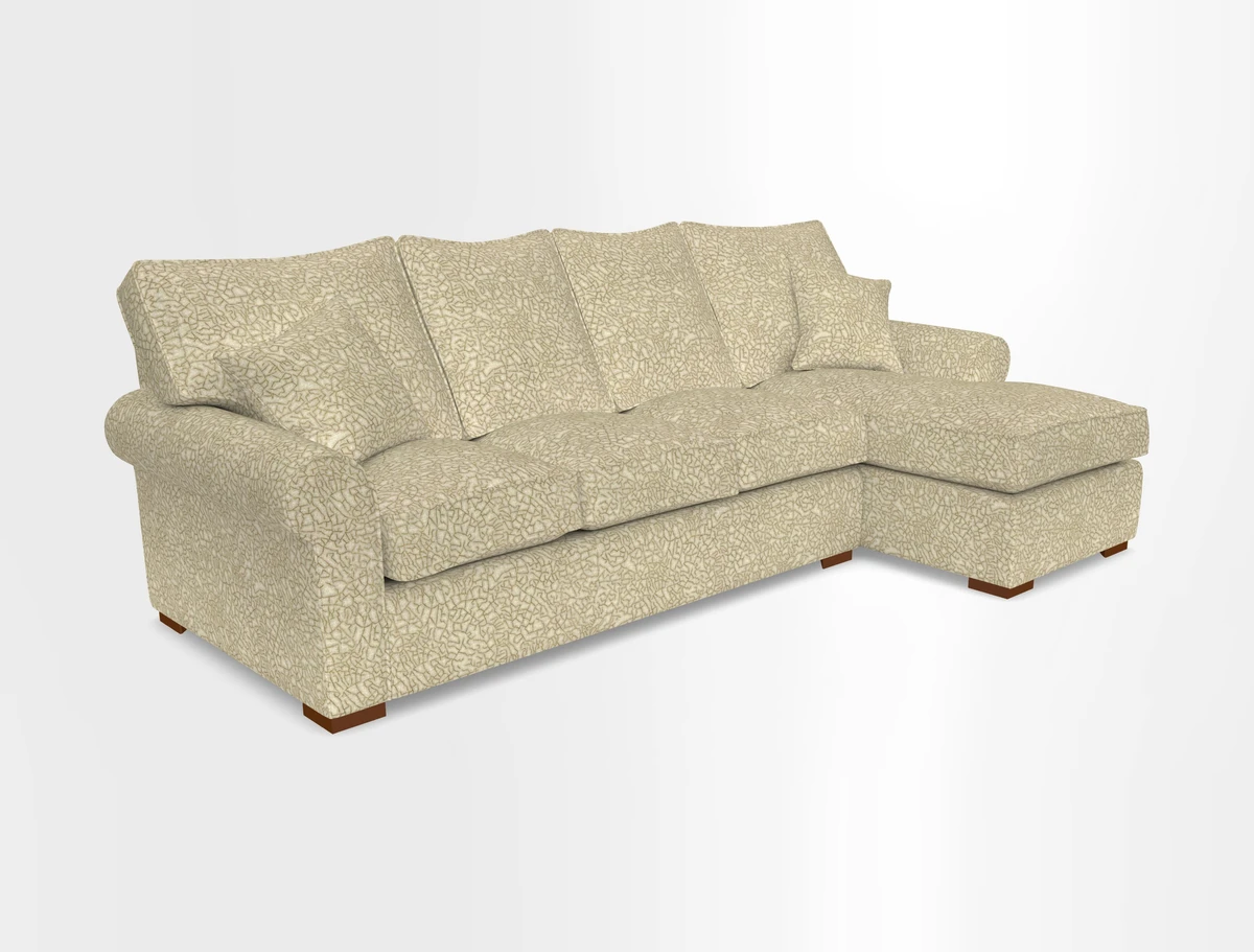 Upperton Chaise RHF in Two Tone Plain Biscuit - Loose cover option available