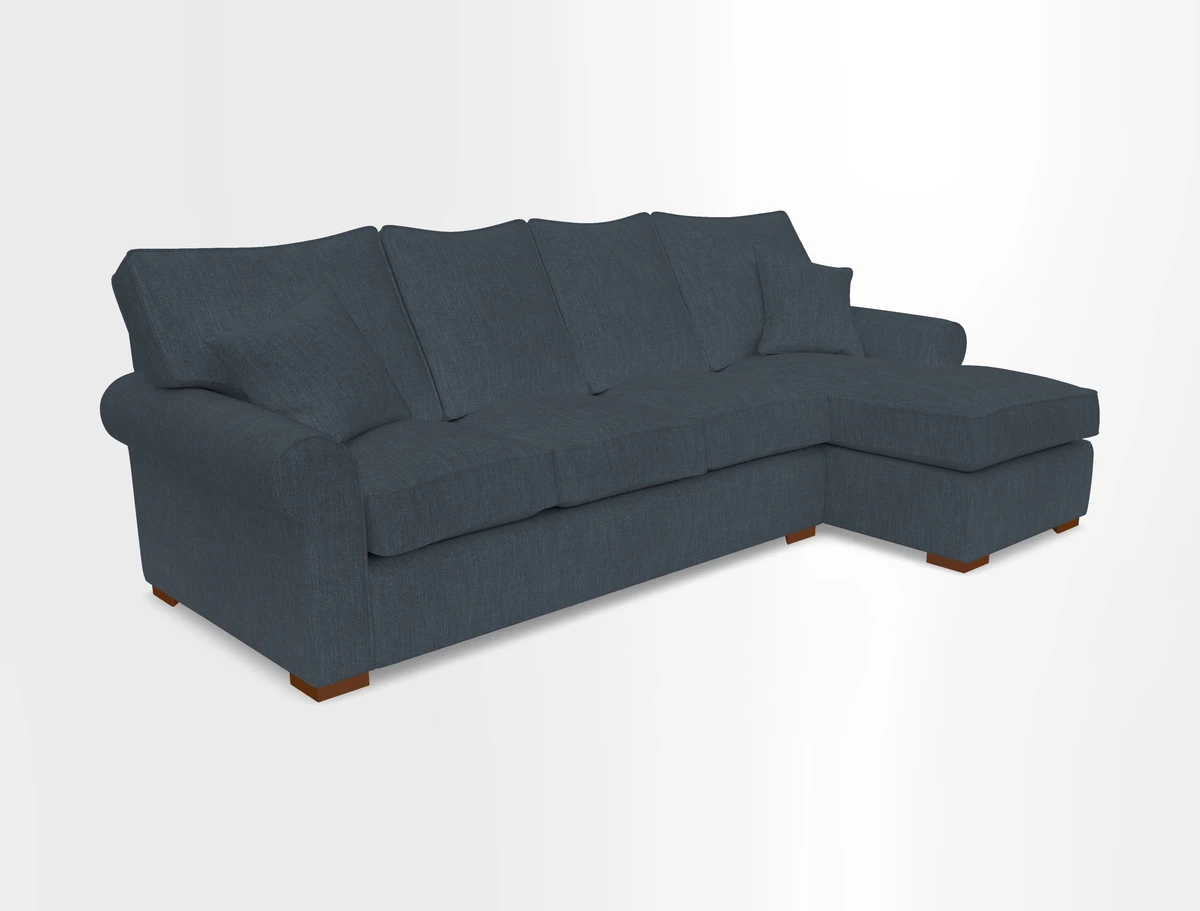 Upperton Chaise RHF in Two Tone Plain Biscuit - Loose cover option available