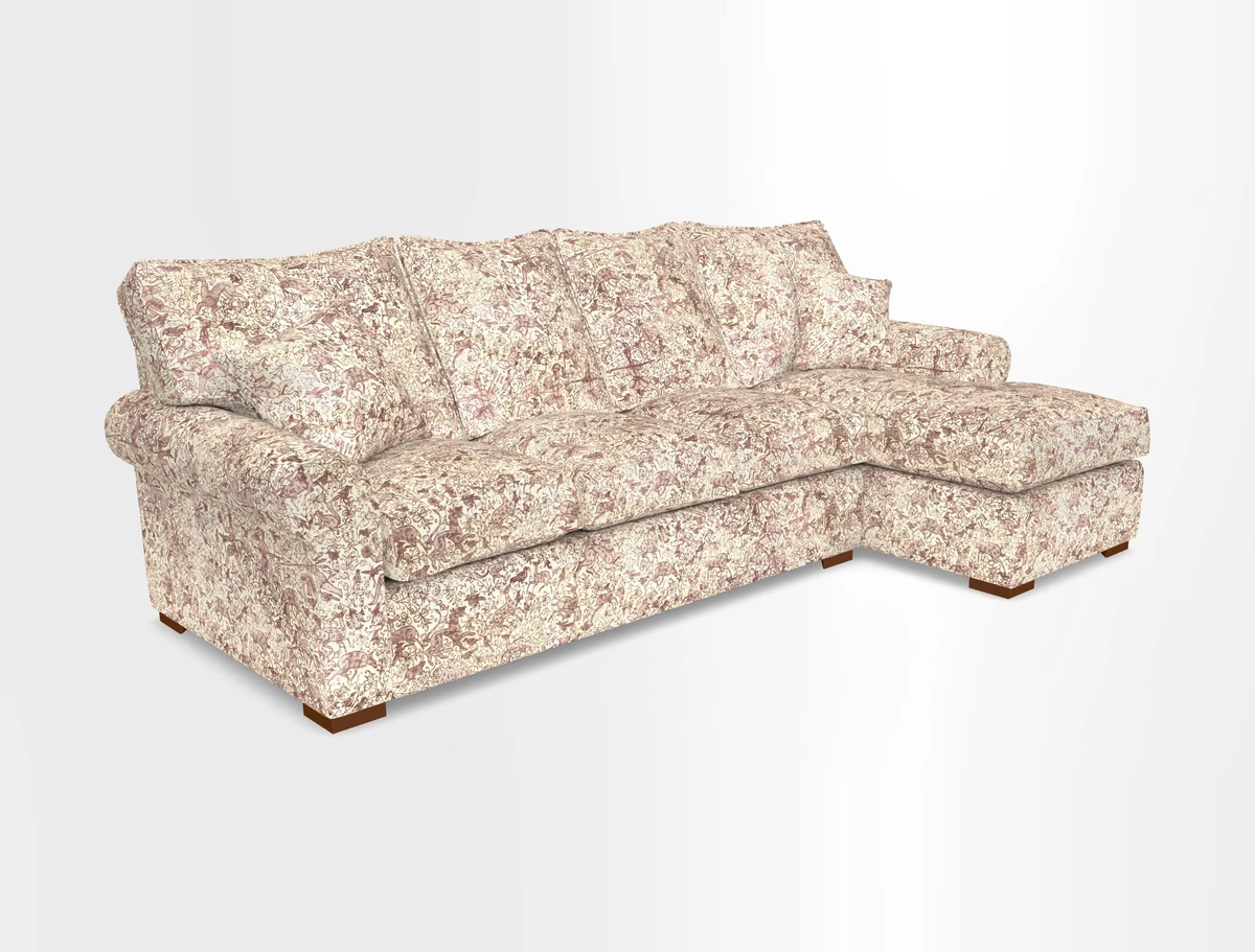 Upperton Chaise RHF in Two Tone Plain Biscuit - Loose cover option available
