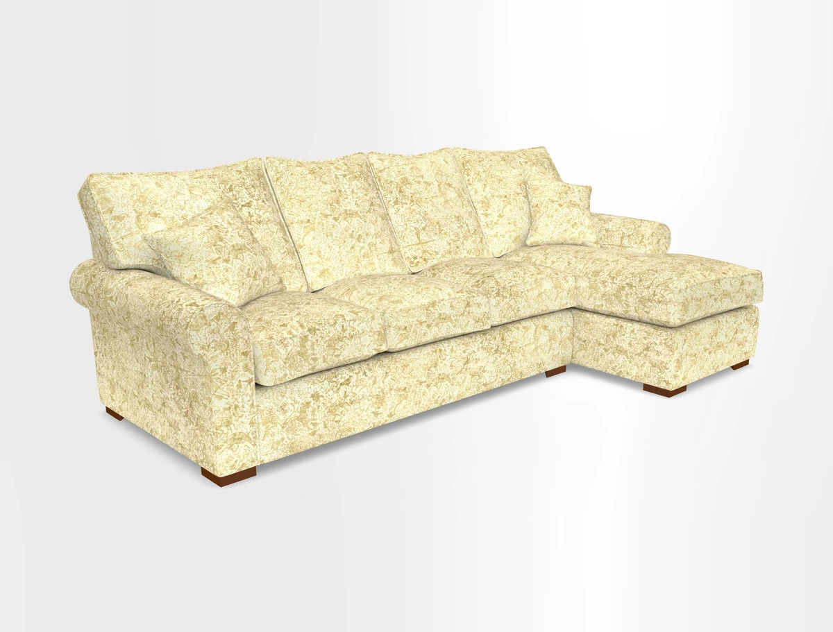 Upperton Chaise RHF in Two Tone Plain Biscuit - Loose cover option available