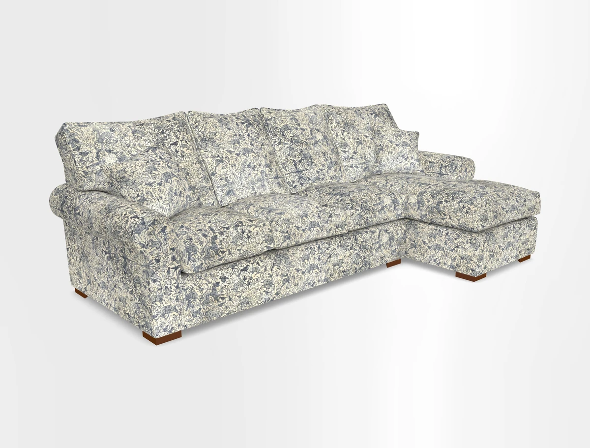 Upperton Chaise RHF in Two Tone Plain Biscuit - Loose cover option available