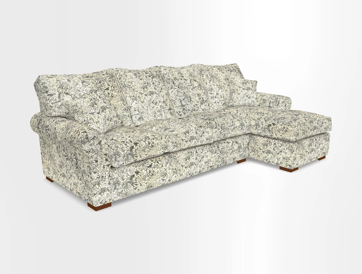 Upperton Chaise RHF in Two Tone Plain Biscuit - Loose cover option available