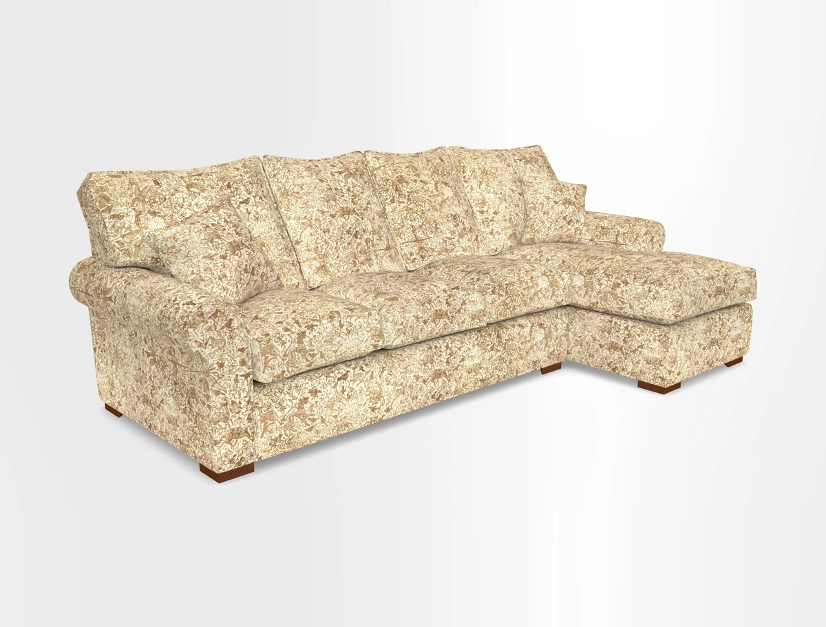 Upperton Chaise RHF in Two Tone Plain Biscuit - Loose cover option available