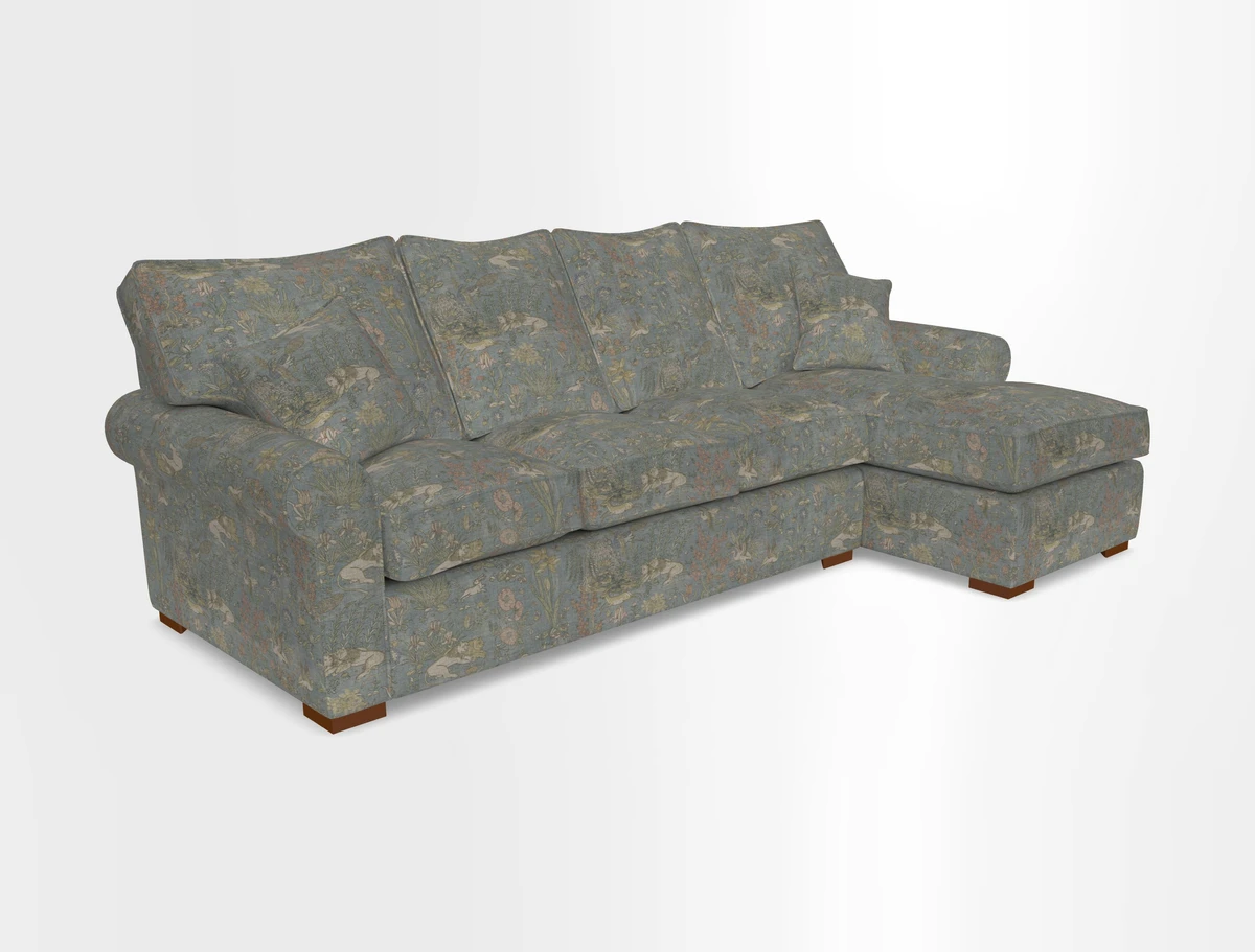 Upperton Chaise RHF in Two Tone Plain Biscuit - Loose cover option available