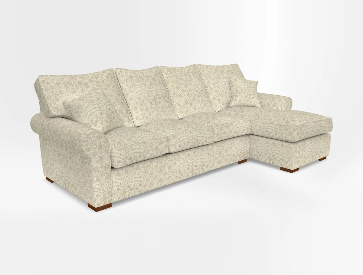 Upperton Chaise RHF in Two Tone Plain Biscuit - Loose cover option available