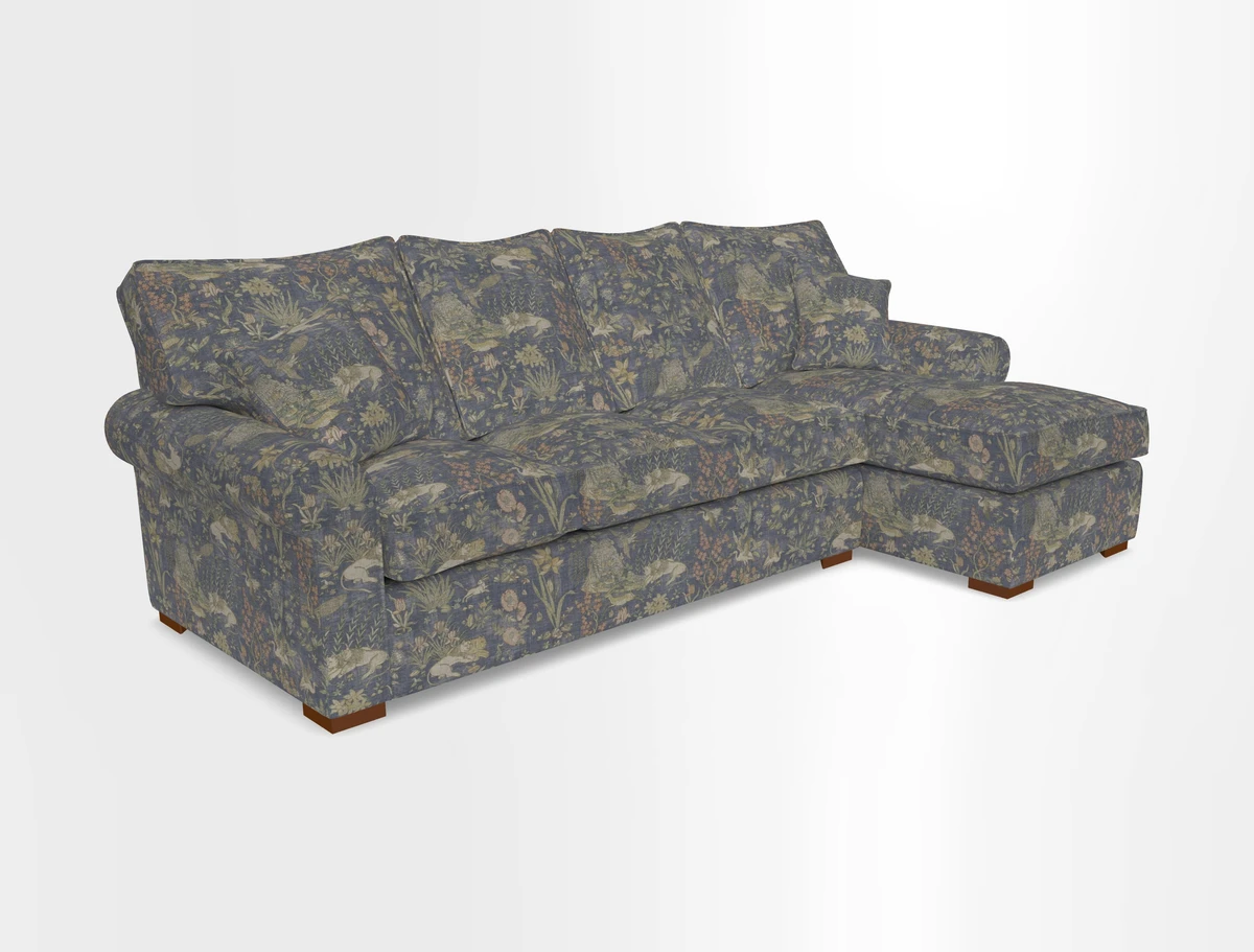 Upperton Chaise RHF in Two Tone Plain Biscuit - Loose cover option available