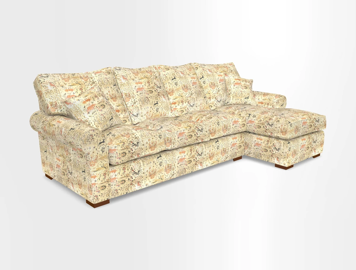 Upperton Chaise RHF in Two Tone Plain Biscuit - Loose cover option available