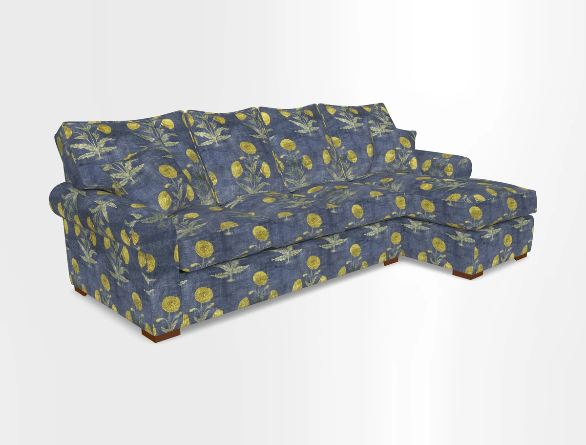 Upperton Chaise RHF in Two Tone Plain Biscuit - Loose cover option available