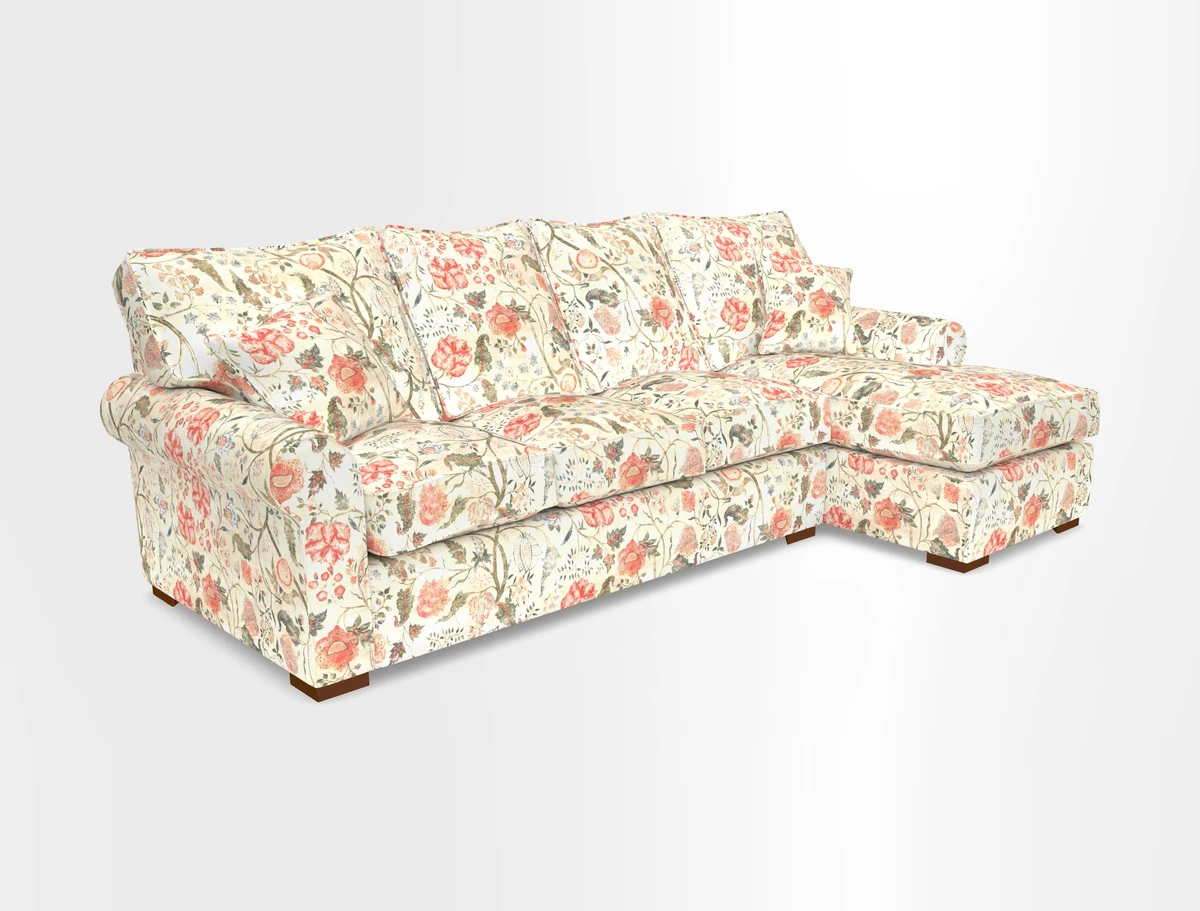 Upperton Chaise RHF in Two Tone Plain Biscuit - Loose cover option available