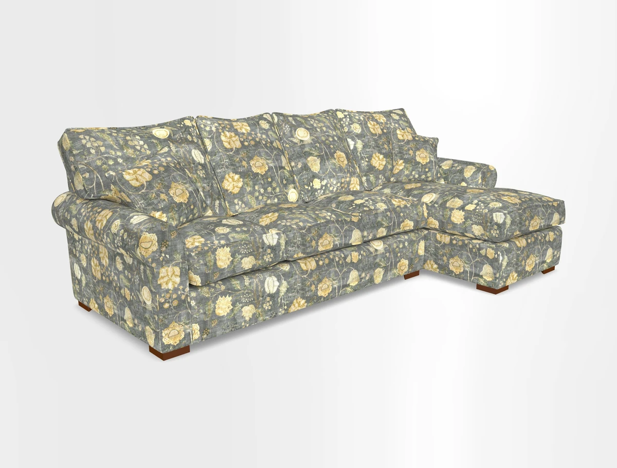 Upperton Chaise RHF in Two Tone Plain Biscuit - Loose cover option available