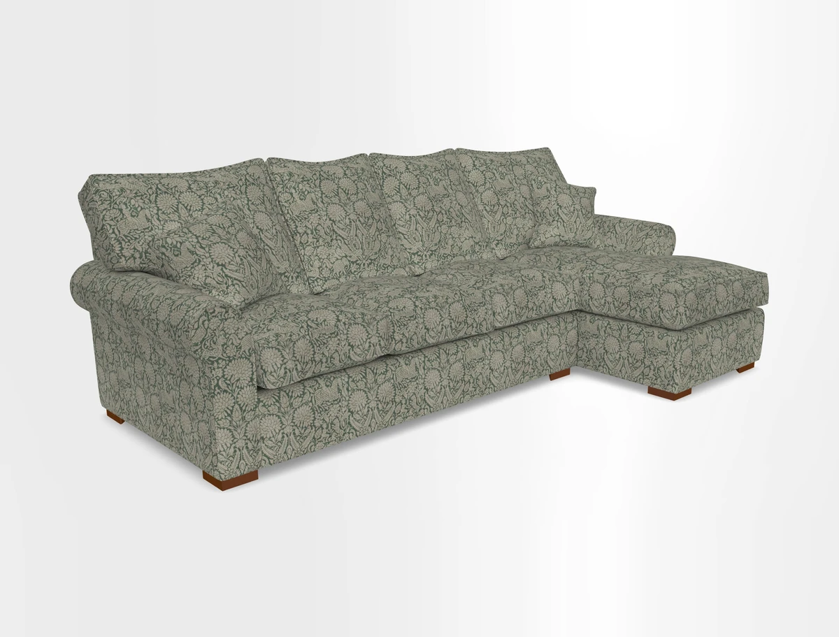 Upperton Chaise RHF in Two Tone Plain Biscuit - Loose cover option available