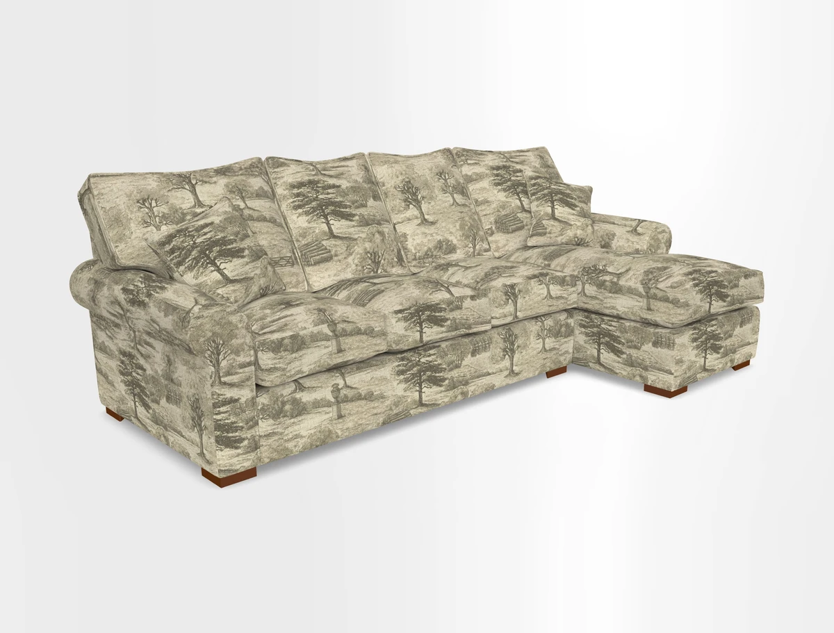 Upperton Chaise RHF in Two Tone Plain Biscuit - Loose cover option available