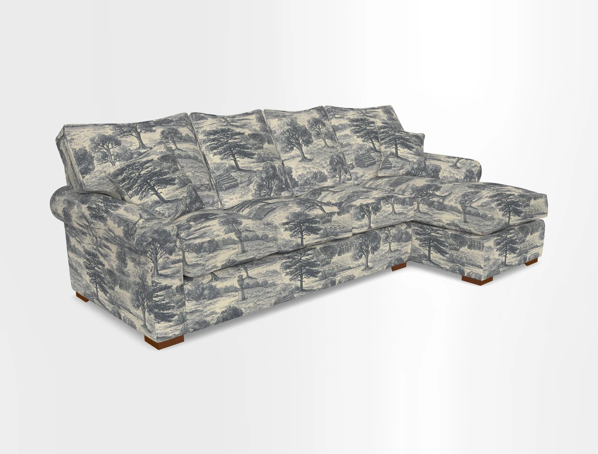 Upperton Chaise RHF in Two Tone Plain Biscuit - Loose cover option available