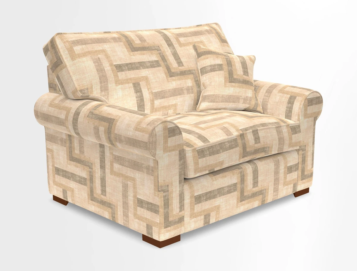 Upperton Snuggler Loose Cover in Two Tone Plain Biscuit - Loose cover option available