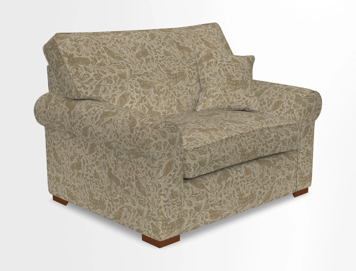 Upperton Snuggler Loose Cover in Two Tone Plain Biscuit - Loose cover option available