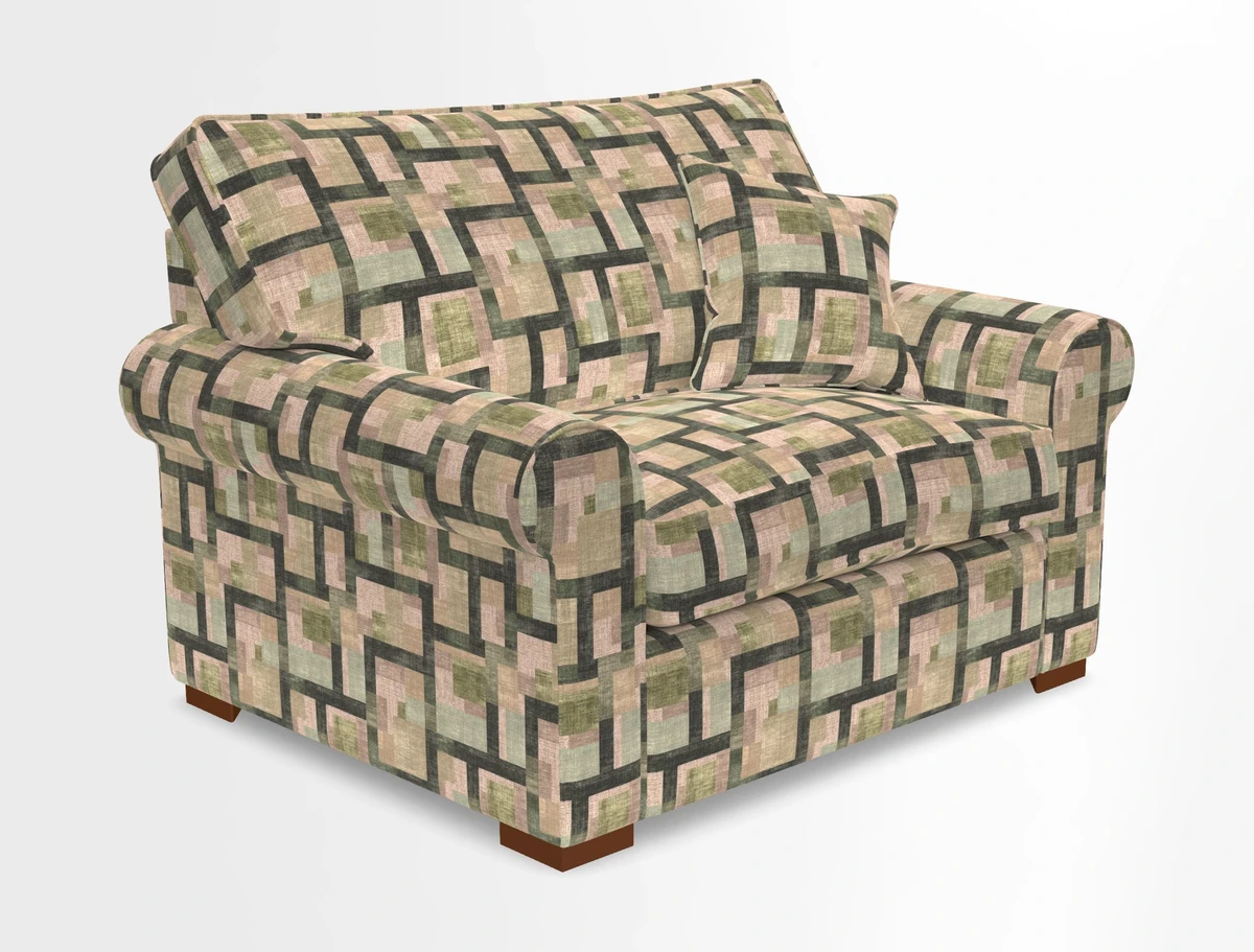 Upperton Snuggler Loose Cover in Two Tone Plain Biscuit - Loose cover option available