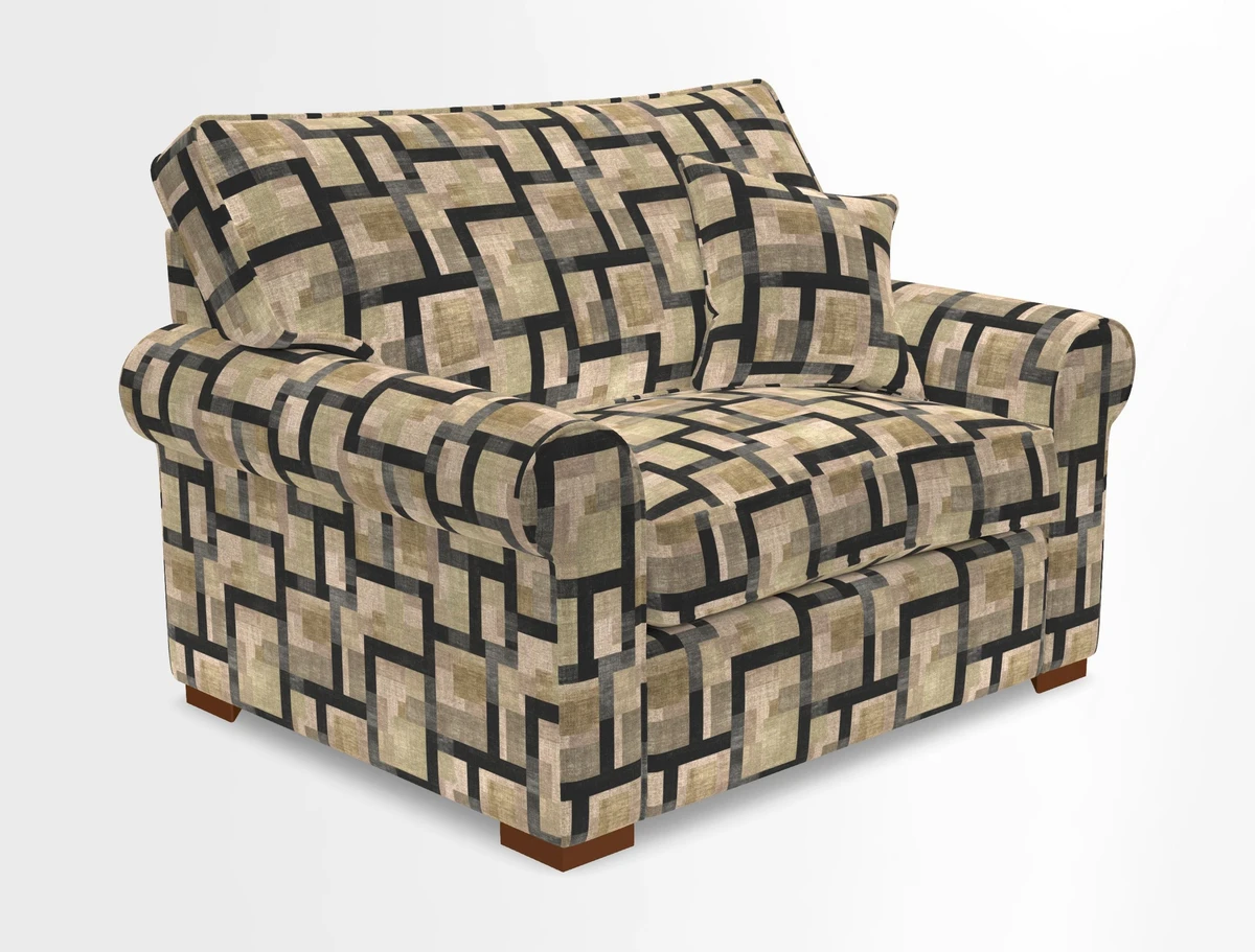 Upperton Snuggler Loose Cover in Two Tone Plain Biscuit - Loose cover option available
