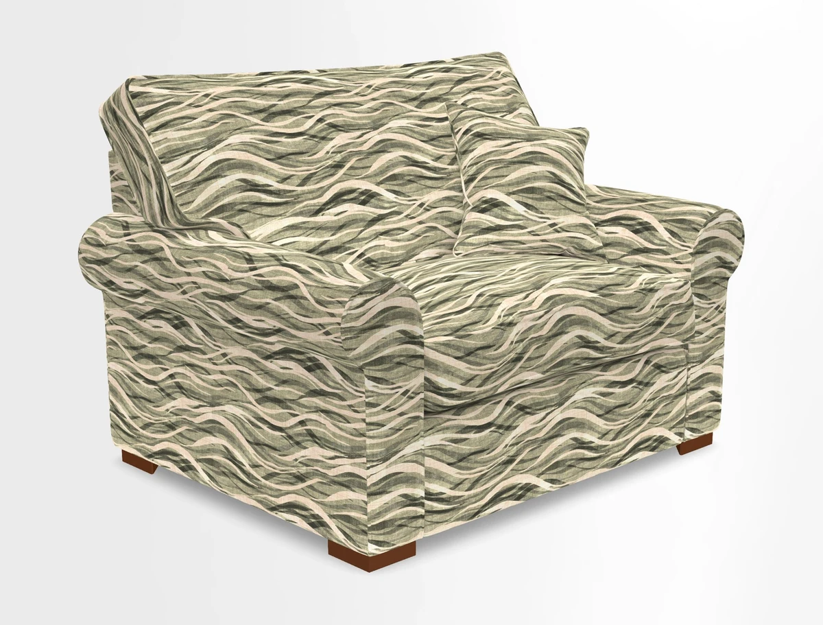 Upperton Snuggler Loose Cover in Two Tone Plain Biscuit - Loose cover option available