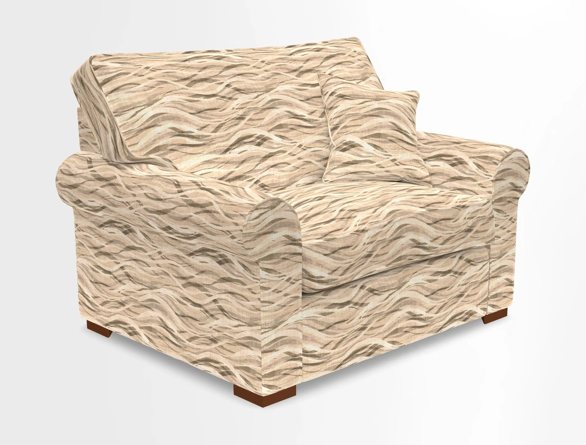 Upperton Snuggler Loose Cover in Two Tone Plain Biscuit - Loose cover option available