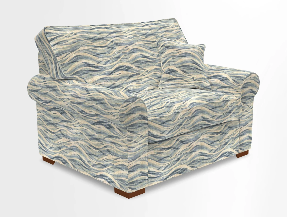Upperton Snuggler Loose Cover in Two Tone Plain Biscuit - Loose cover option available