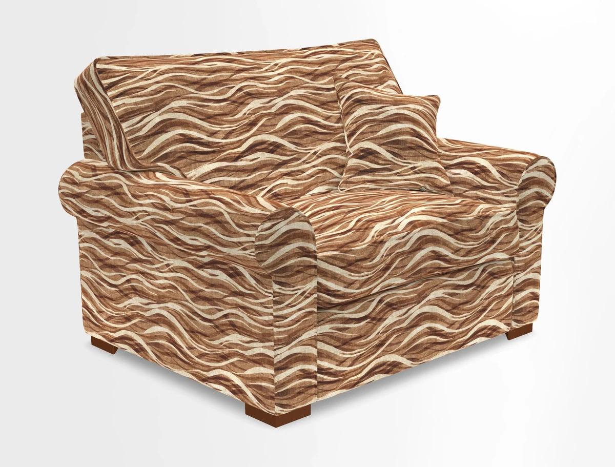 Upperton Snuggler Loose Cover in Two Tone Plain Biscuit - Loose cover option available
